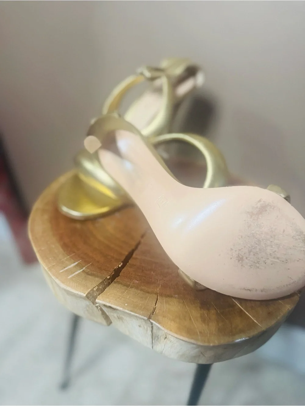 Gianvito Rossi Shimmering Gold Open-Toe Stiletto Sandals